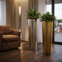Décoration de salle de sport, grands pots et jardinières pour arbres, pots à plantes argentés pour la décoration du salon
