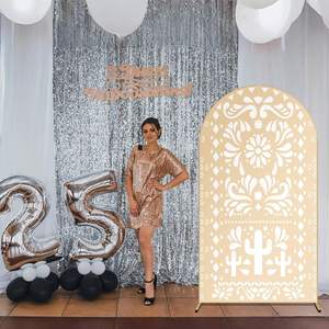 Meksika Talavera 2-Sided elastik Spandex kemer zemin bej sarı arka okul için noel bebek duş düğün fabrika - Product Image 2