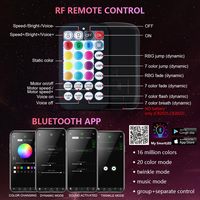 Kit de Luces de Fibra Óptica RGBW para Techo de Auto y Hogar, 16W, con Activación por Sonido y Control Remoto por Aplicación, Luces de Estrellas