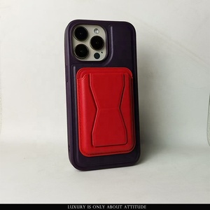 Venta caliente magnética pu cuero bolsillo tarjetero cartera teléfono <span class=keywords><strong>celular</strong></span> funda soporte para iPhone imán billetera - Product Image 3