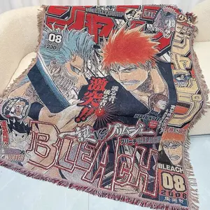Anime Quỷ dệt Jacquard rồng bóng tấm thảm Tassel chăn