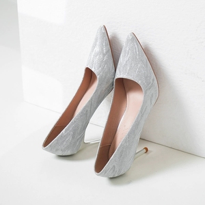Silver Glitter Pointed Toe Stiletto <b>Heel</b> <b>Pumps</b> Formal <b>High</b> <b>Heel</b> Women's Shoes All Seasons Fashion Trend - Product Image 1