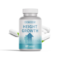 Capsules de croissance à base d'extraits végétaux améliorés OEM pour supplément de vitamine D, calcium et zinc, 60 capsules/flacon