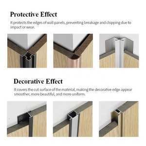 Profilé d'habillage de bord moderne en aluminium, protection d'angle en U pour meubles et panneaux muraux - Product Image 3