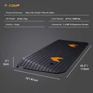 Rampe <span class=keywords><strong>de</strong></span> <span class=keywords><strong>trottoir</strong></span> robuste noire 1100*410*50mm en caoutchouc pour fauteuils roulants et voitures, pour la circulation routière - Product Image 6