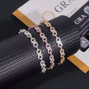 Custom Moissanite Bracelet Luxury Iced Out 925 Sterling <b>Silver</b> Hip Hop Stylish Diamond Chain <b>for</b> <b>Men</b> and Women - Product Image 3