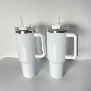 40oz BPA Free <b>Large</b> Capacity Outdoor Water Bottle Gifts White Blank Sublimation Insulated Travel <b>Mug</b> Tumbler with Lid and Straw - Product Image 3