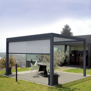Pérgola de Acero Moderna y Contemporánea Motorizada, Reversible, <span class=keywords><strong>con</strong></span> Techo Móvil, para Patio Trasero, <span class=keywords><strong>con</strong></span> Poste de Aluminio - Product Image 2