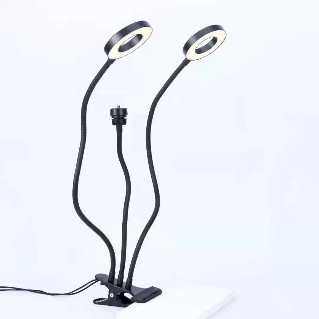 Portable Mini Bureau Réglable Clip Lampe De Bureau Led Anneau Lumière Usb Charge Selfie Anneau Lumière Selfie Led Selfie Led Anneau Flash Lig