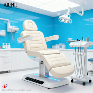 Lettino Estetico Elettrico Bianco con 4 Motori, Regolabile per Trattamenti Viso e Ciglia, per Spa, Salone e Centro Estetico con Luce Ambientale - Product Image 1