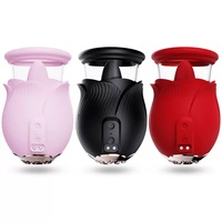 Nuevo Vibrador Estimulador de Lengua en Forma de Rosa, Impermeable, para Clítoris y Punto G, Dildo para Mujeres y Parejas, Masajeador para Adultos