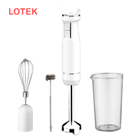 Mixeur Plongeant Électrique 1200W avec Fonction Glace Pilée, Commandes à Bouton-Poussoir, 5+ Vitesses, 4 Lames, Boîtier en Plastique et 7 Accessoires