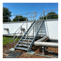 Marches d'escalier droites en métal ultra-résistantes, modernes, durables, écologiques, personnalisables et anti-rouille pour l'extérieur de la maison