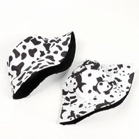 Topi Nelayan Motif Sapi Panda Laris Manis untuk Unisex, Topi Bucket Dua Sisi Model Flat Top untuk Dewasa, Pelindung Matahari untuk Aktivitas Luar Ruangan