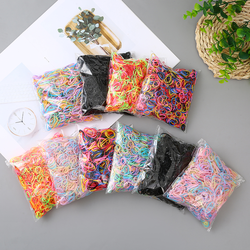 2500 Black Rubber Bands - Strong Elastic Bands For Office, School & Hair Styling