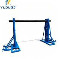 Soporte para Bobinas de Cable de Alta Resistencia YILI de 20T, Soporte Hidráulico Ajustable para Bobinas de Cable, Soporte para Bobinas de Alambre para Trabajos Eléctricos y de Telecomunicaciones