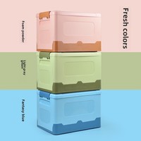 Boîte de rangement de jouets et d'outils en plastique pliable Portable Design Rectangle multifonctionnel pour coffre de voiture extérieur Style européen