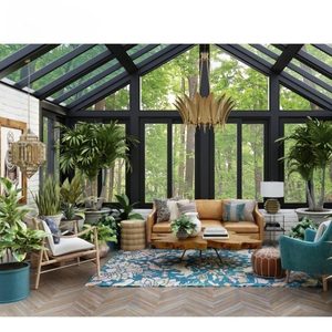 Vente directe usine – Véranda triangulaire minimaliste en alliage d'aluminium et double vitrage trempé pour villa et jardin - Product Image 5