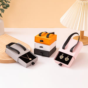 批发纸滑盒便携式手柄项链吊坠耳环珠宝抽屉盒海绵 - Product Image 2