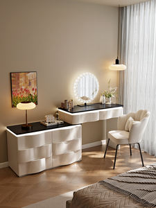 <span class=keywords><strong>Coiffeuse</strong></span> en bois massif <span class=keywords><strong>de</strong></span> nouveau style avec armoire <span class=keywords><strong>de</strong></span> rangement intégrée <span class=keywords><strong>et</strong></span> miroir <span class=keywords><strong>de</strong></span> maquillage <span class=keywords><strong>Table</strong></span> <span class=keywords><strong>de</strong></span> chevet pour chambre moderne - Product Image 2