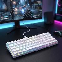 Clavier de jeu mécanique filaire 60% 61 touches rétroéclairé par LED, clavier compact USB Type C pour PC portable