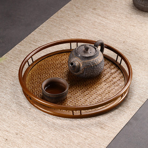Boîte de rangement en bambou ajouré avec couvercle, ensemble de thé, organisateur de bureau, style zen chinois - Product Image 4