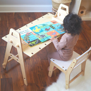 Table sensorielle en bois pour bébé et enfant en bas âge, Table de jeu avec 2 boîtes de rangement, Table d'eau sensorielle avec blocs pour enfants - Product Image 5