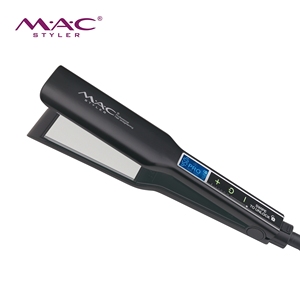 Placa ancha salón belleza <span class=keywords><strong>titanio</strong></span> hierro plano alisado estilo pantalla LCD pantalla táctil <span class=keywords><strong>profesional</strong></span> alisador de pelo - Product Image 1