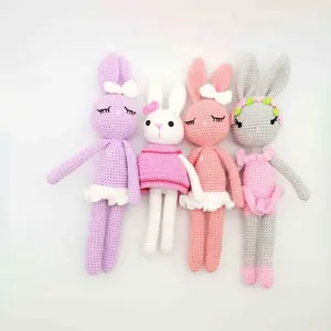 OEM Langsung-Pabrik Grosir 100% Katun Bayi/Anak Crochet Boneka Amigurumi Boneka Kelinci Boneka Boneka