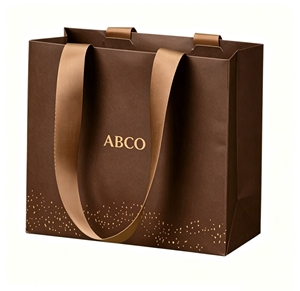 Sac en papier personnalisé de luxe noir avec logo imprimé offset, laminé, recyclable, pour vêtements, robes, cadeaux et vente au détail - Product Image 4