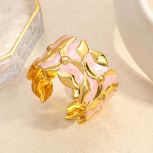 Flower Shape Gold Plated <b>Bracelet</b> For Women <b>Adjustable</b> Opening Jewelry Sz61164A - Product Image 4