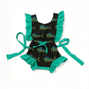 Traje de Baño de una Pieza con Estampado de Seda de Leche para Niñas, Traje de Baño con Volantes, OEM ODM, Traje de Baño Personalizado para Niños Pequeños - Product Image 2