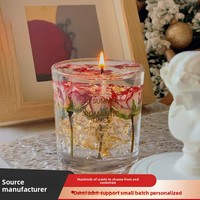 Maßgefertigte Luxus Echtblumen-Gelee-Wachskerze Handgemachte Transparente Gel-Kerze Botanisches Geschenk für Heim-Deko Hochzeit Weihnachten