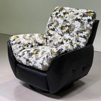 Moderner Relaxsessel aus Leder mit Gepolsterter Rückenlehne Manuell Verstellbar Wohnzimmermöbel Zeitgenössisches Design Freizeitstuhl