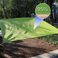Grande toile d'ombrage verte avec œillets métalliques |   Protection solaire anti-UV à 95 %, filet pour patio, jardin, cour, piscine