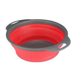 Kitchen Plastic Round Large Foldable Strainer Fruit And Vegetable Basket