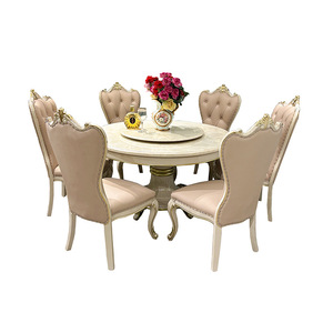 <span class=keywords><strong>Table</strong></span> et chaises <span class=keywords><strong>de</strong></span> salle à manger solides <span class=keywords><strong>de</strong></span> style français, <span class=keywords><strong>table</strong></span> ronde <span class=keywords><strong>en</strong></span> marbre <span class=keywords><strong>de</strong></span> style palais europé<span class=keywords><strong>en</strong></span> avec plateau tournant - Product Image 4