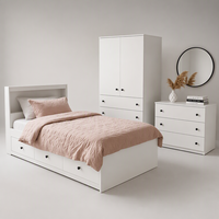 Prix Usine Yifan Ensemble de Chambre à Coucher en Bois Blanc pour Hôtel et Appartement, Armoire, Commode, Table de Chevet, Style Moderne, MDF Personnalisé 5+