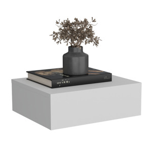 <b>Floating</b> Nightstand 5H Modern Wall Mounted Bedside Shelf With <b>Drawer</b> White - Product Image 5