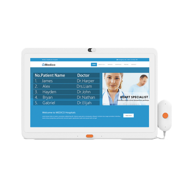 Wall Mounted Health Care Telehealth Medical Grade Hospital Android Tablet with Camera for Monitoring Medical Records and Data