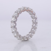 3.0MM Def Vs Lab yetiştirilen elmas düğün Band 10K 14K beyaz altın Eternity Band yüzük yuvarlak parlak kesim Lab Diamonds alyans