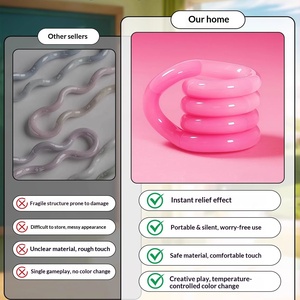 ของเล่นบิดเปลี่ยนสีตามอุณหภูมิ, ของเล่นคลายเครียดเปลี่ยนสีตามความร้อน, ของขวัญสุดเพอร์เฟกต์สำหรับเด็กผู้หญิง ขายส่ง - Product Image 2