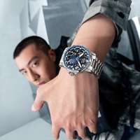 Montre mécanique étanche Mark Fairwhale, bracelet en acier inoxydable, boîtier en alliage, montre automatique pour homme FW-6800