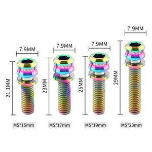 Sekrup <span class=keywords><strong>Titanium</strong></span> Hitam MUQZI M5x17mm untuk Batang Setang Sepeda Road/Mountain Bike - Product Image 3