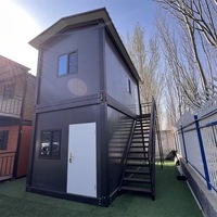 Casa Contenedor de Techo Plano en Oferta, Desmontable, Modular, Prefabricada, Estructura de Acero, Mini Casa, Oficina Portátil para Campamento