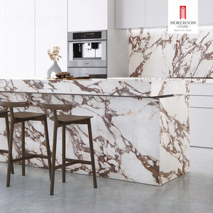 <span class=keywords><strong>Dalle</strong></span> de porcelaine en pierre artificielle effet marbre Calacatta Viola 1600x3200mm pour îlots de cuisine et plans de travail - Product Image 3