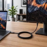 Cable USB 3.2 Tipo-C a Tipo-C de Alta Velocidad para Transferencia de Datos con Carga Rápida de 5A, Conductor de Cobre Puro y Blindaje Trenzado