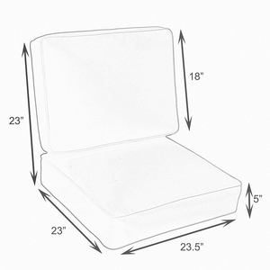 Outdoor High Density Sponge Waterproof <strong>Cushion</strong> for Rattan Chair &amp; Sofa Removable Washable Solid Color <strong>Rectangular</strong> Customized - Product Image 2
