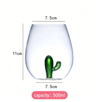 Tasse à eau en verre 3D élégante en forme d'animal, gobelet à jus ovale de qualité supérieure, verre transparent monocouche sans BPA