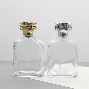 Venta al por Mayor de Botellas de Perfume de Vidrio Cuadradas Transparentes de 100 ml, Botellas de Recarga Cosméticas Vacías de Cristal Blanco con Tapas a Presión - Product Image 4